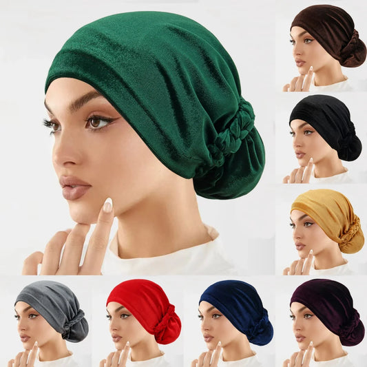 Velvet Turban Cap – Soft, Lightweight, All-Season Headwrap