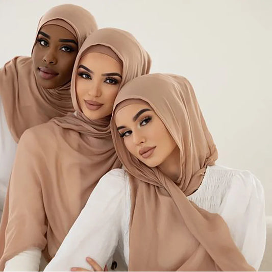 Soft Viscose Jersey Hijab – Lightweight Plain Scarf / Headwear | Modest Headwrap 72.8 x 33.5 in