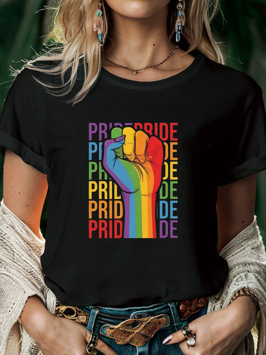 Pride Rainbow Fist Graphic T Shirt